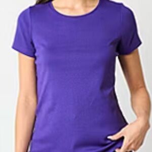 St. John's Bay Womens Plus Crew Neck Short Sleeve T-Shirt 3X